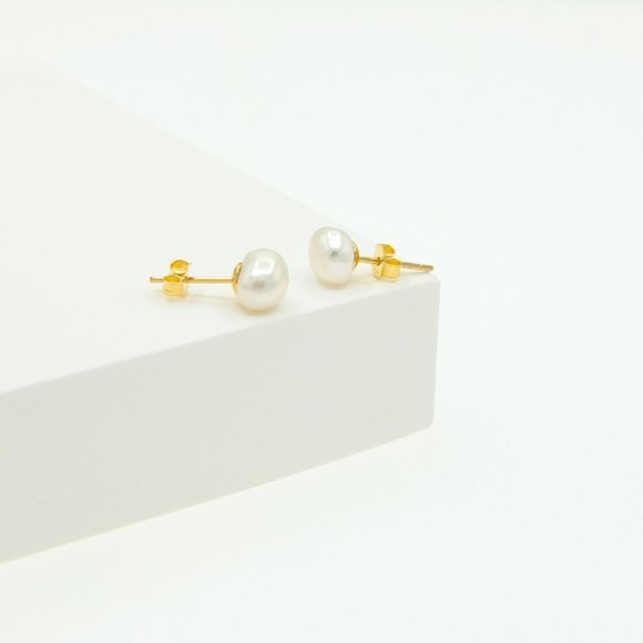 olamiie Jewelry - Kiera Freshwater Baroque Pearl Studs 18K Gold S925
